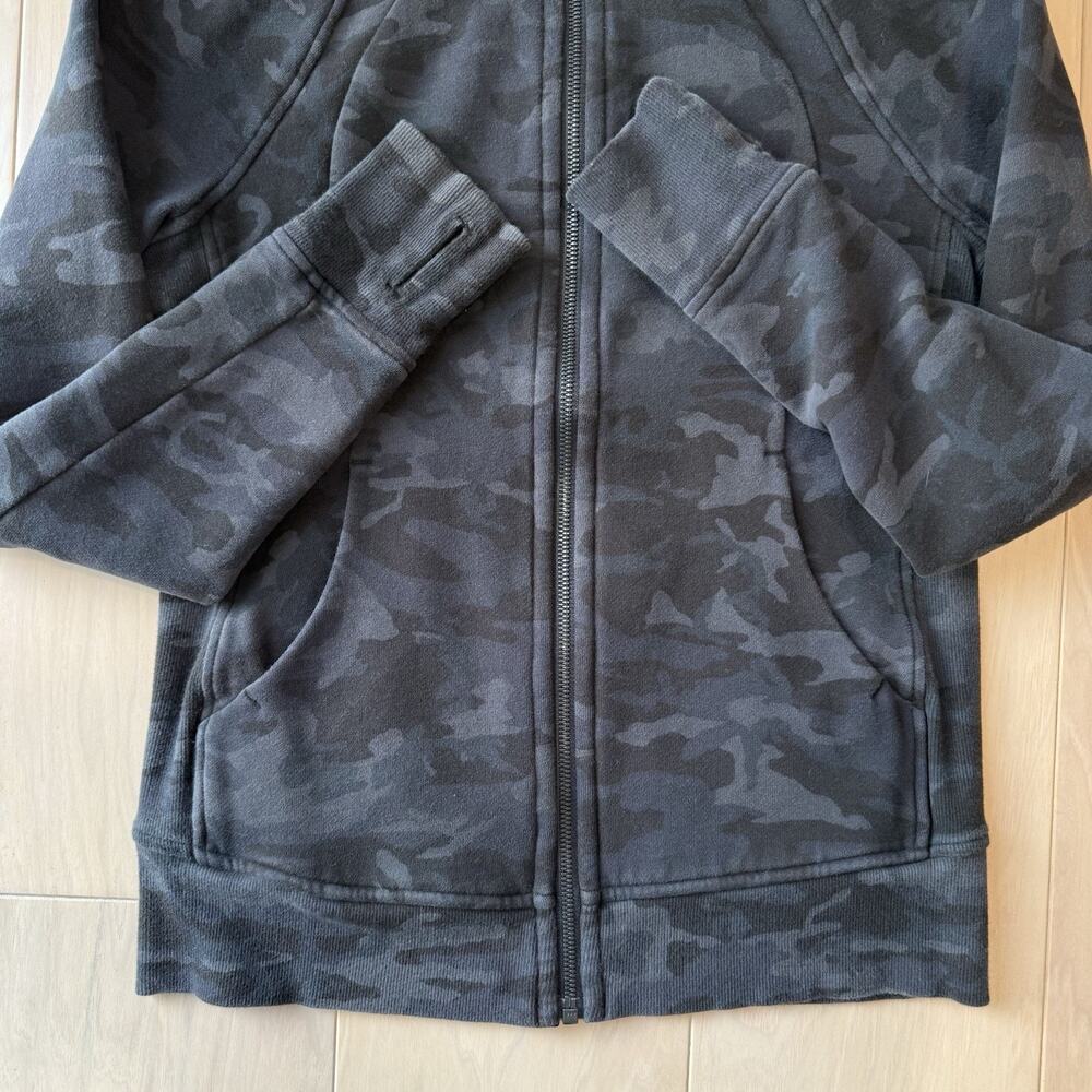 Lululemon Scuba Hoodie 6 Black Camo Full Zip Jacket Workout Athleisure Yoga - Picture 5 of 9